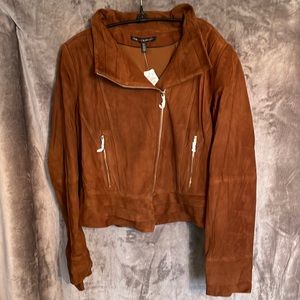 NWT WHBM Suede Leather Jacket Size XL Color: Whiskey Shell: 100% Leather
